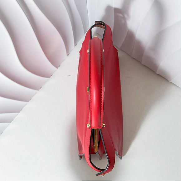 Fendi Red Leather Peekaboo Handbag - Picture 5 of 12